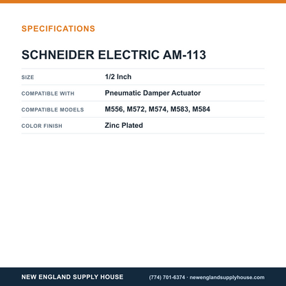 Schneider Electric AM-113 Pneumatic Damper Actuator Crankarm specifications — New England Supply House [NESH-SPECTABLE-V1]