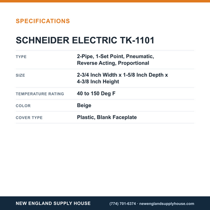 Schneider Electric TK-1101 Room Thermostat specifications — New England Supply House [NESH-SPECTABLE-V1]