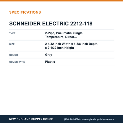 Schneider Electric 2212-118 Room Thermostat specifications — New England Supply House [NESH-SPECTABLE-V1]