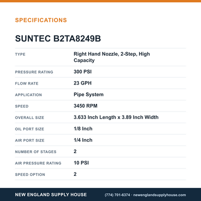 SunTec B2TA8249B Fuel Pump specifications — New England Supply House [NESH-SPECTABLE-V1]
