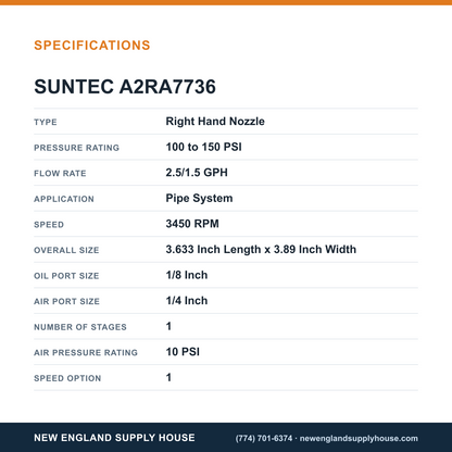 SunTec A2RA7736 Fuel Pump specifications — New England Supply House [NESH-SPECTABLE-V1]