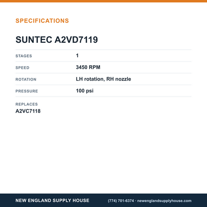 SunTec A2VD7119 Oil Pump specifications — New England Supply House [NESH-SPECTABLE-V1]