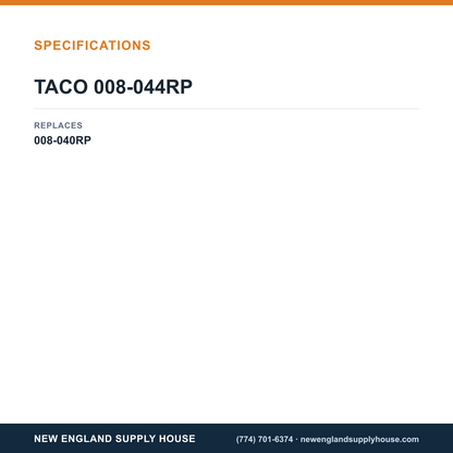 Taco 008-044RP Replacement Cartridge specifications — New England Supply House [NESH-SPECTABLE-V1]