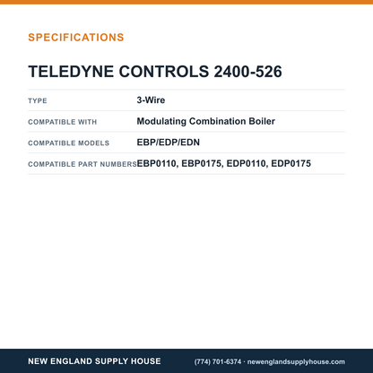 Teledyne Laars 2400-526 Boiler Igniter/Flame Sensor specifications — New England Supply House [NESH-SPECTABLE-V1]