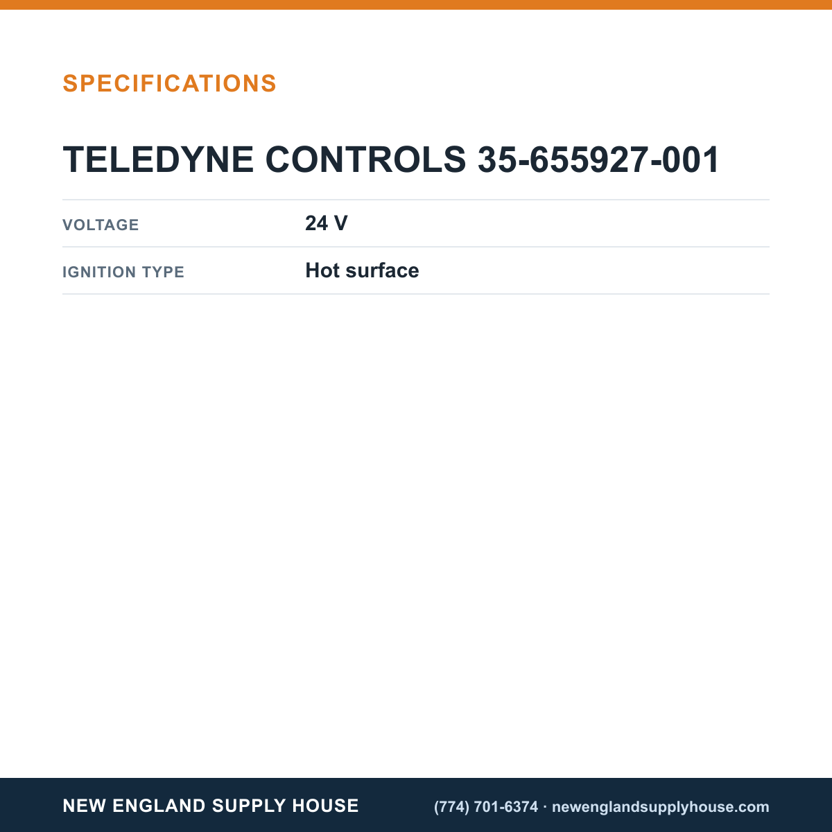 Teledyne Laars 35-655927-001 Ignition Control Module specifications — New England Supply House [NESH-SPECTABLE-V1]
