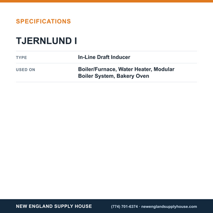 Tjernlund I In-Line Draft Inducer specifications — New England Supply House [NESH-SPECTABLE-V1]