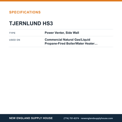Tjernlund HS3 Power Venter specifications — New England Supply House [NESH-SPECTABLE-V1]