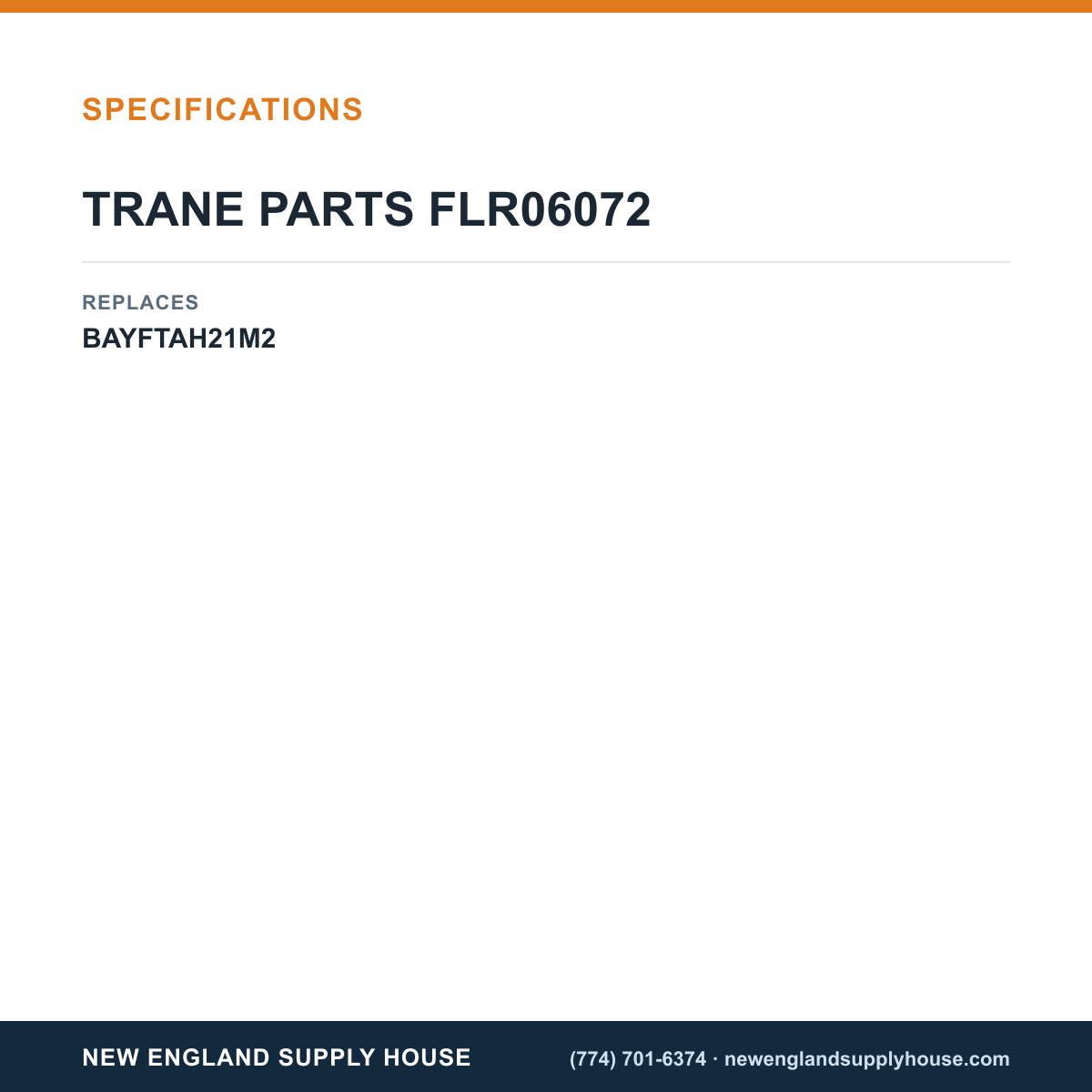 Trane Parts FLR06072 Filter Media (Pack of 2) specifications — New England Supply House [NESH-SPECTABLE-V1]
