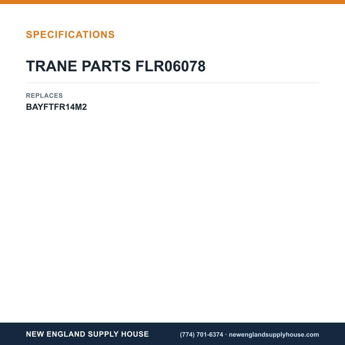 Trane Parts FLR06078 Air Filter (Pack of 2) specifications — New England Supply House [NESH-SPECTABLE-V1]