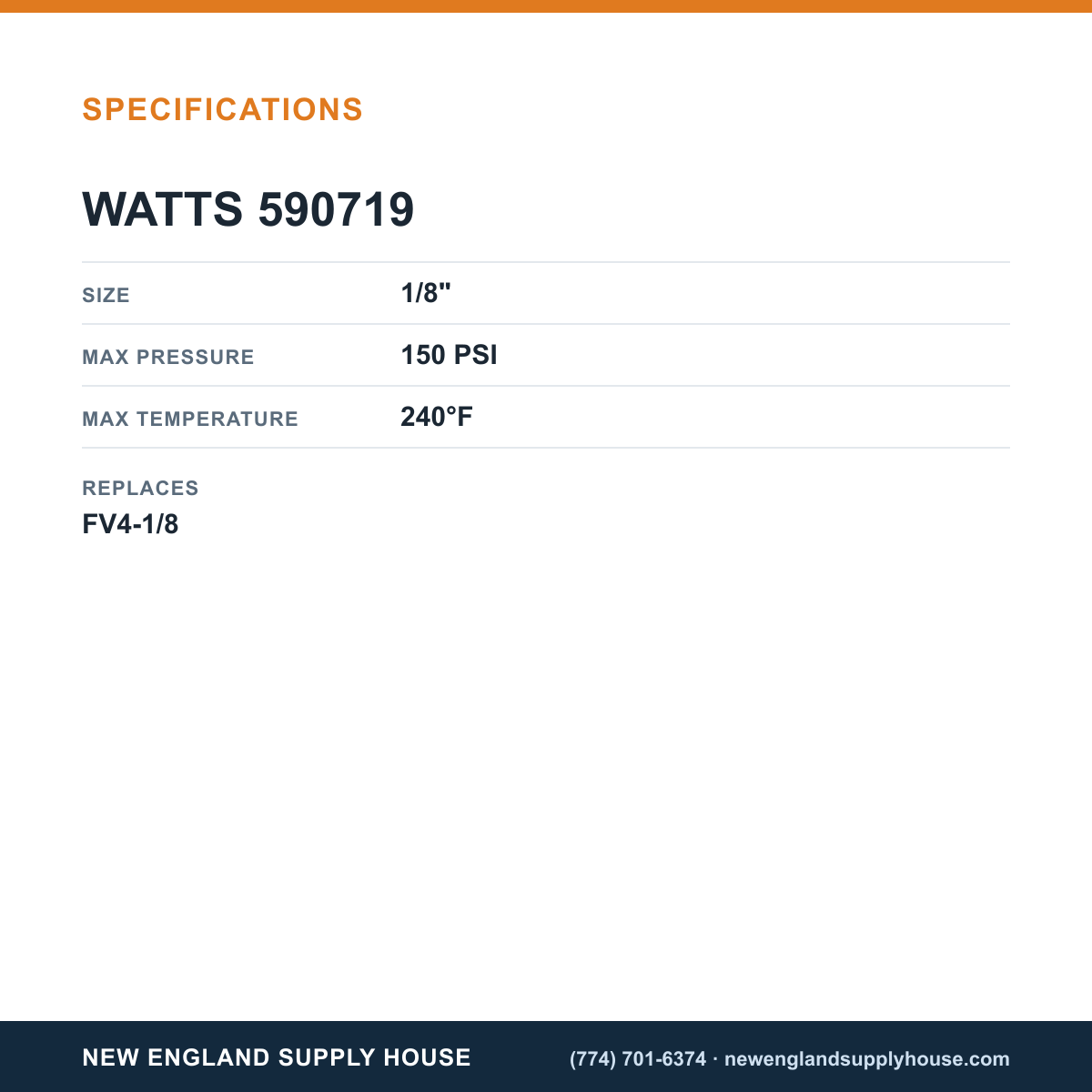 Watts 590719 Water Float Vent specifications — New England Supply House [NESH-SPECTABLE-V1]
