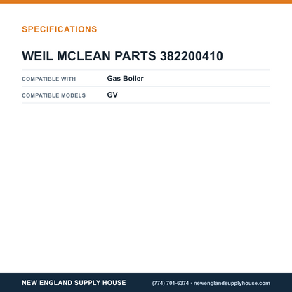 Weil Mclain 382200410 Boiler Gas Valve Kit specifications — New England Supply House [NESH-SPECTABLE-V1]