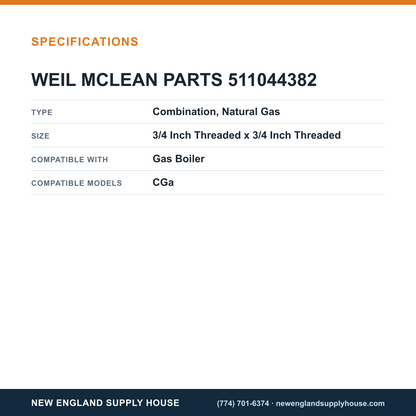 Weil Mclain 511044382 Boiler Gas Valve specifications — New England Supply House [NESH-SPECTABLE-V1]