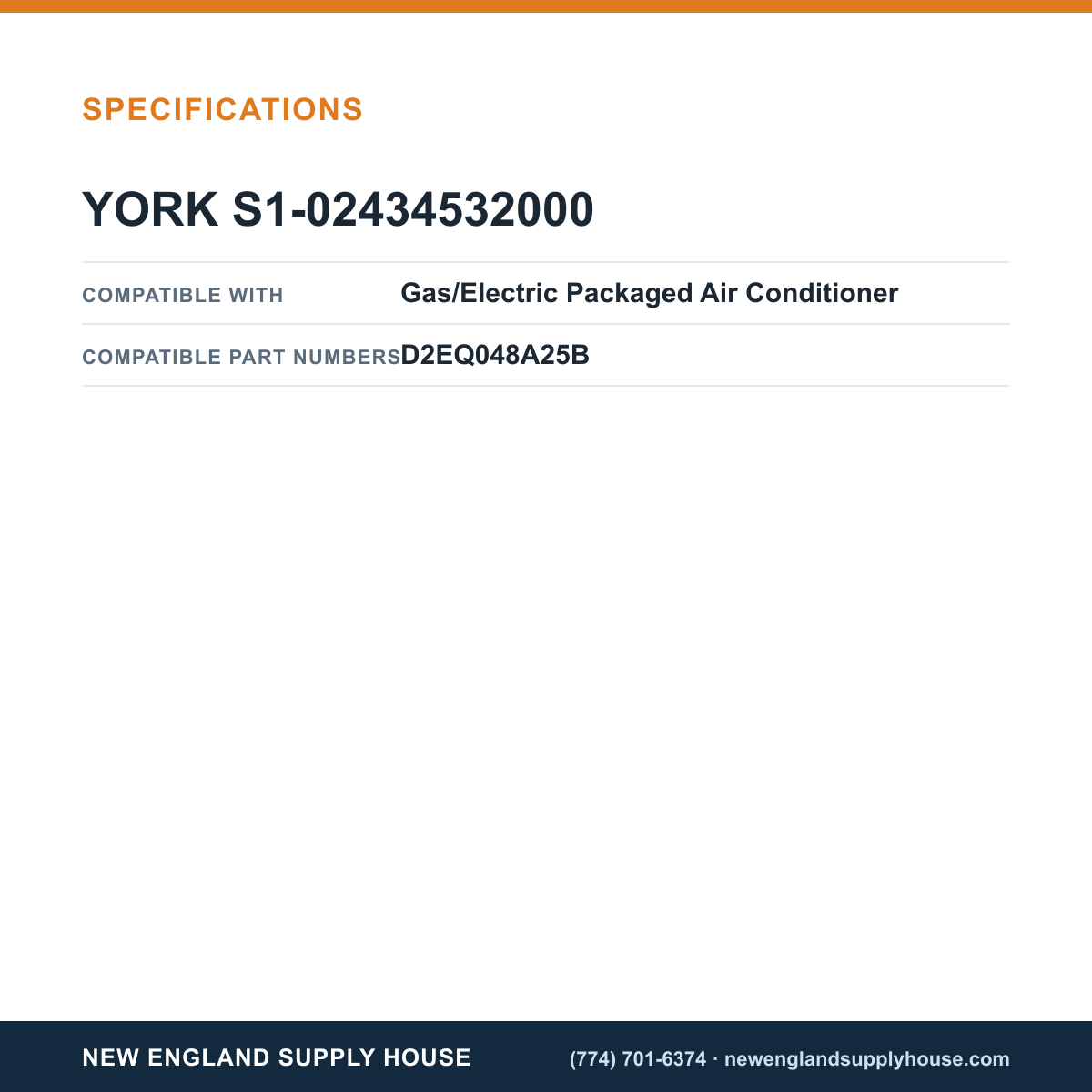 York Parts S1-02434532000 Air Conditioner Circuit Breaker specifications — New England Supply House [NESH-SPECTABLE-V1]