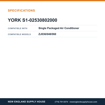 York Parts S1-02530802000 Air Conditioner Flame Sensor specifications — New England Supply House [NESH-SPECTABLE-V1]