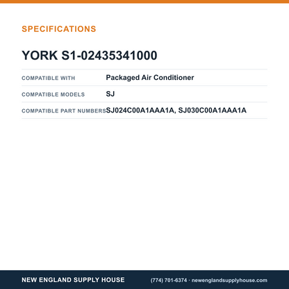 York Parts S1-02435341000 Air Conditioner Time Delay Relay specifications — New England Supply House [NESH-SPECTABLE-V1]