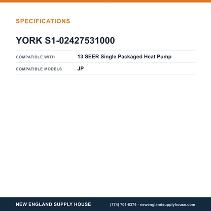 York Parts S1-02427531000 Heat Pump Contactor specifications — New England Supply House [NESH-SPECTABLE-V1]