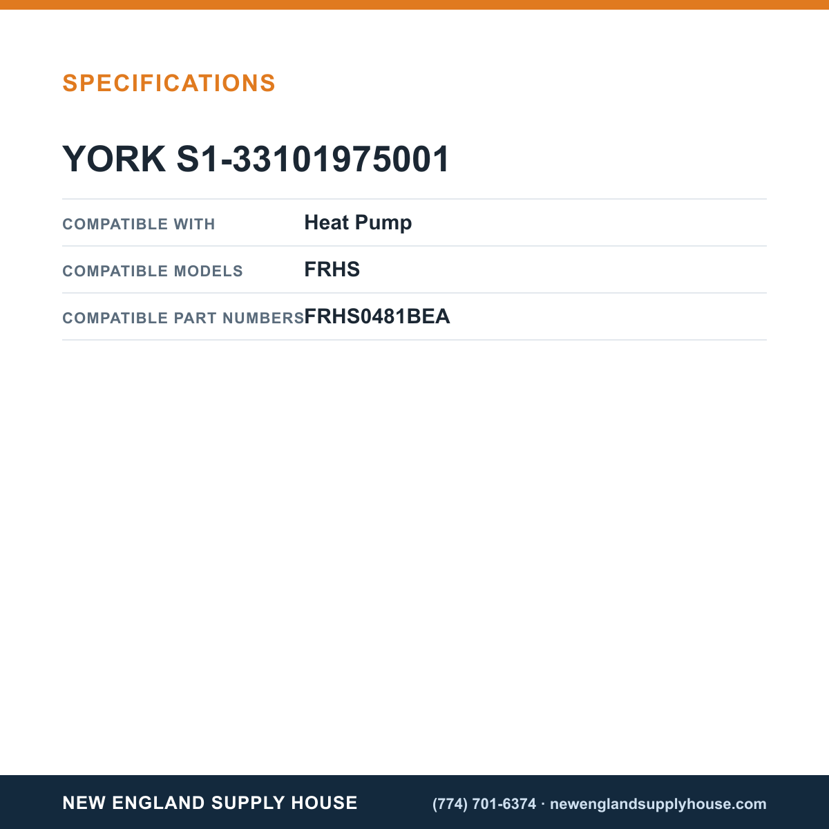 York Parts S1-33101975001 Heat Pump Defrost Control Board specifications — New England Supply House [NESH-SPECTABLE-V1]