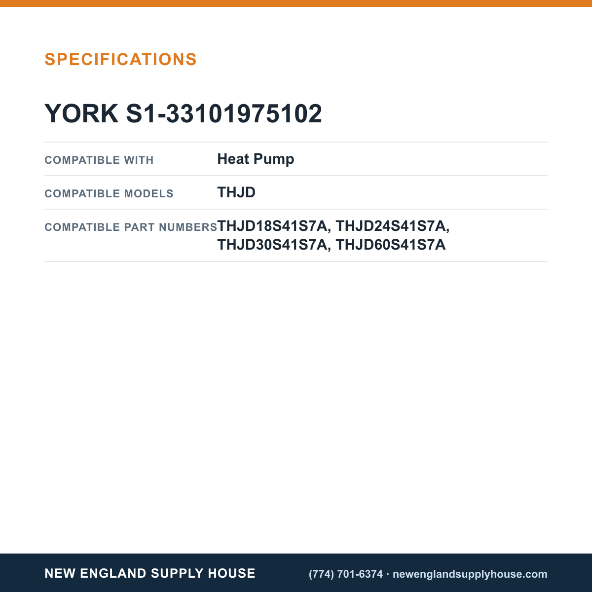 York Parts S1-33101975102 Heat Pump Defrost Control Board specifications — New England Supply House [NESH-SPECTABLE-V1]