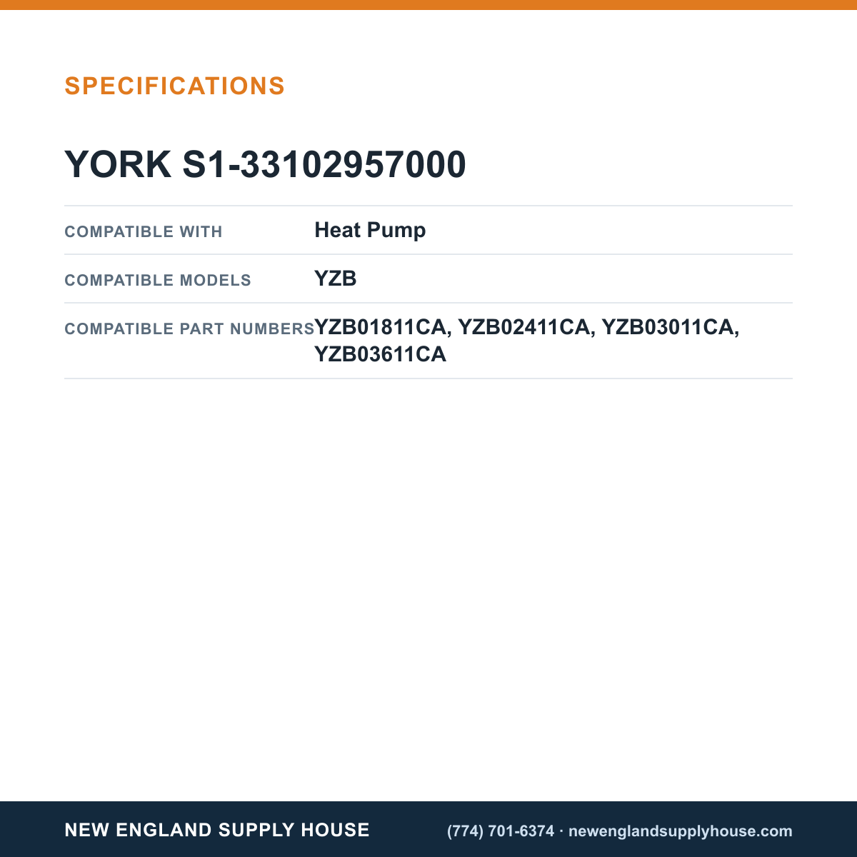 York Parts S1-33102957000 Heat Pump Defrost Control Board specifications — New England Supply House [NESH-SPECTABLE-V1]