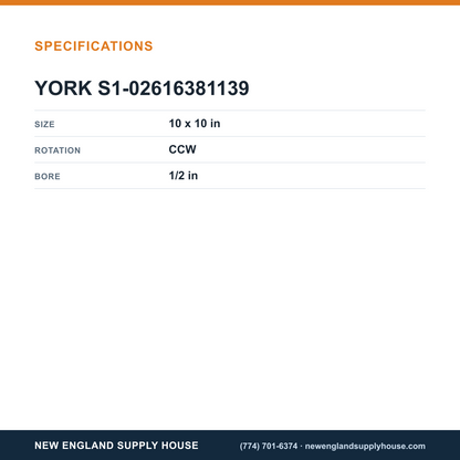 York S1-02616381139 Blower Wheel specifications — New England Supply House [NESH-SPECTABLE-V1]
