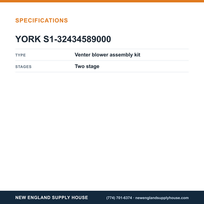 York Parts S1-32434589000 Blower Assembly specifications — New England Supply House [NESH-SPECTABLE-V1]