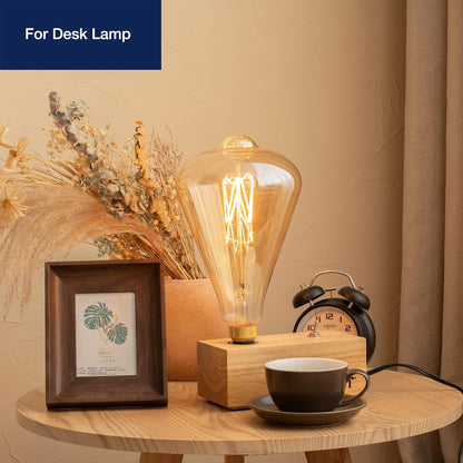 Vintage Oversized LED Edison Bulbs 60W Equivalent, Decorative Dimmable LED M-Type Filaments Bulbs with Amber Glass, 2000K Warm White, E26 Base, 7W, 600LM, ST164