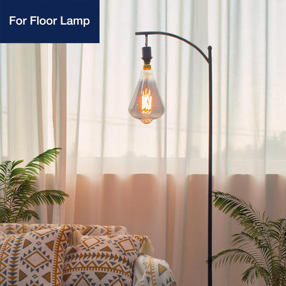 Vintage Oversized LED Edison Bulbs 40W Equivalent, Decorative Dimmable LED M-Type Filaments Bulbs with Smoke Glass, 2200K Warm White, E26 Base, 7W, 350LM, ST164