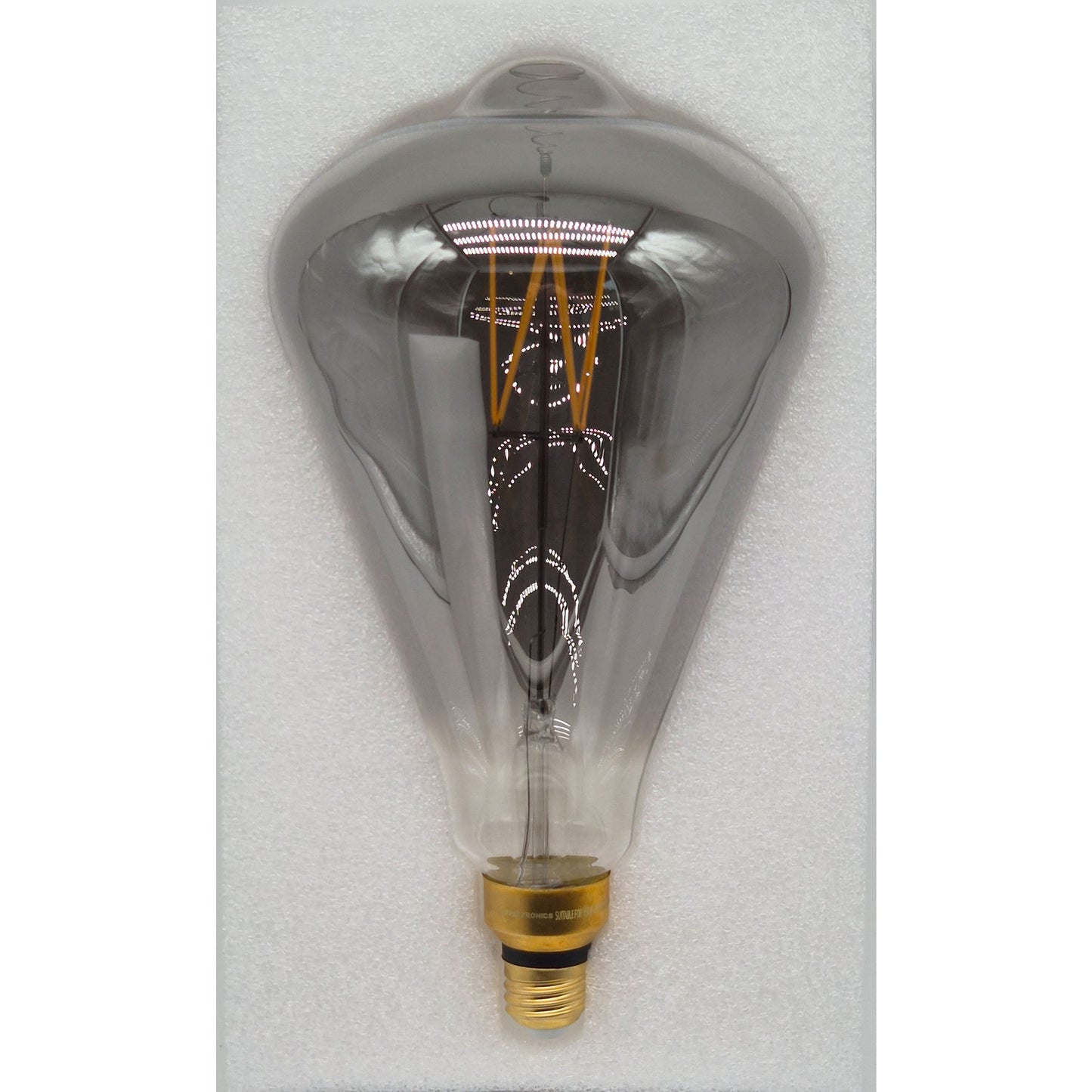 Vintage Oversized LED Edison Bulbs 40W Equivalent, Decorative Dimmable LED M-Type Filaments Bulbs with Smoke Glass, 2200K Warm White, E26 Base, 7W, 350LM, ST164