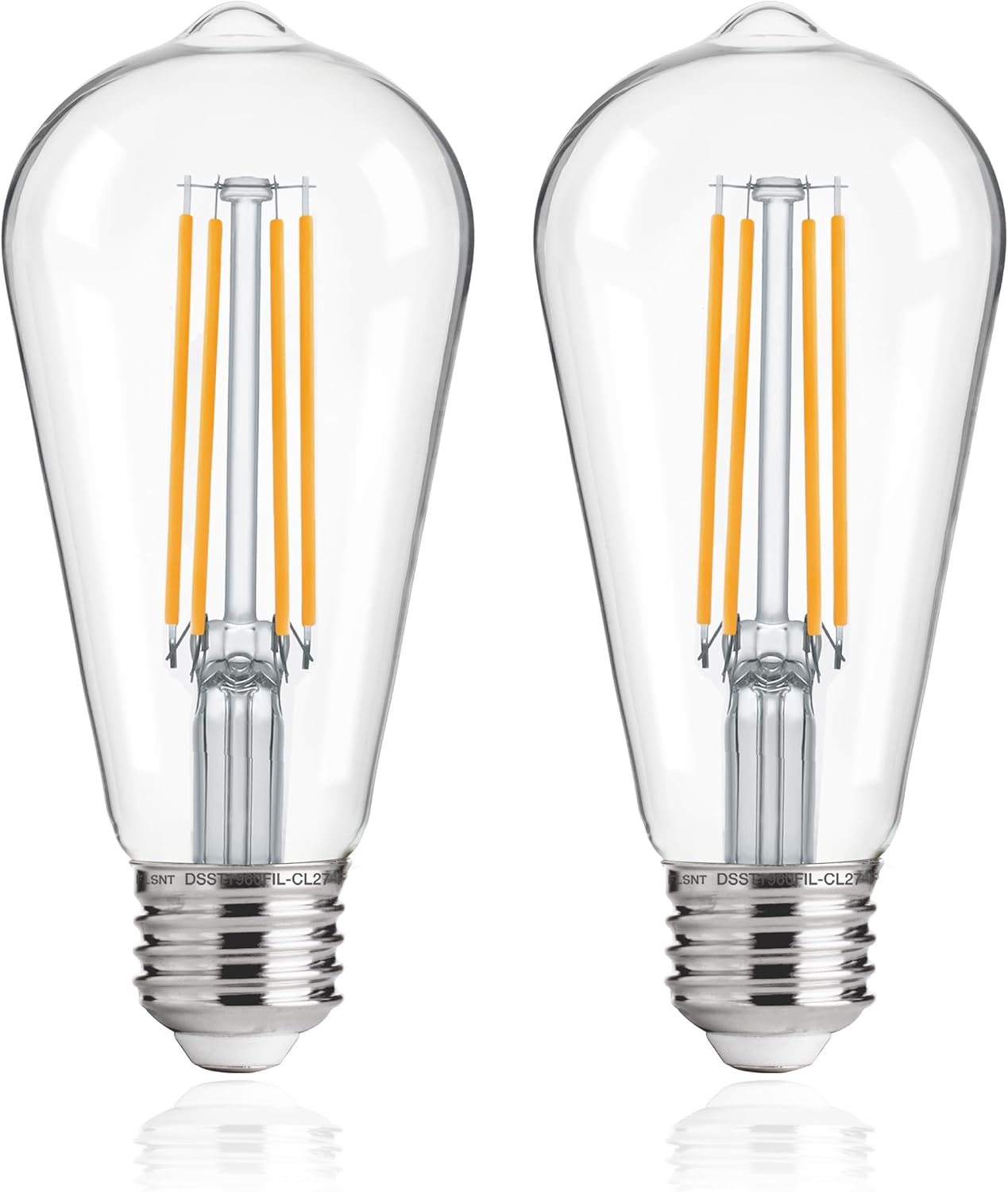 Dusk to Dawn Outdoor Sensor ST19 LED Light Bulb, 8W (100W Eqv.), 1400LM,Vintage Filament E26 Base, Auto On/Off Photocell Automatic for Energy-Efficient Outdoor Lighting, 2700K Warm White, 2Pack