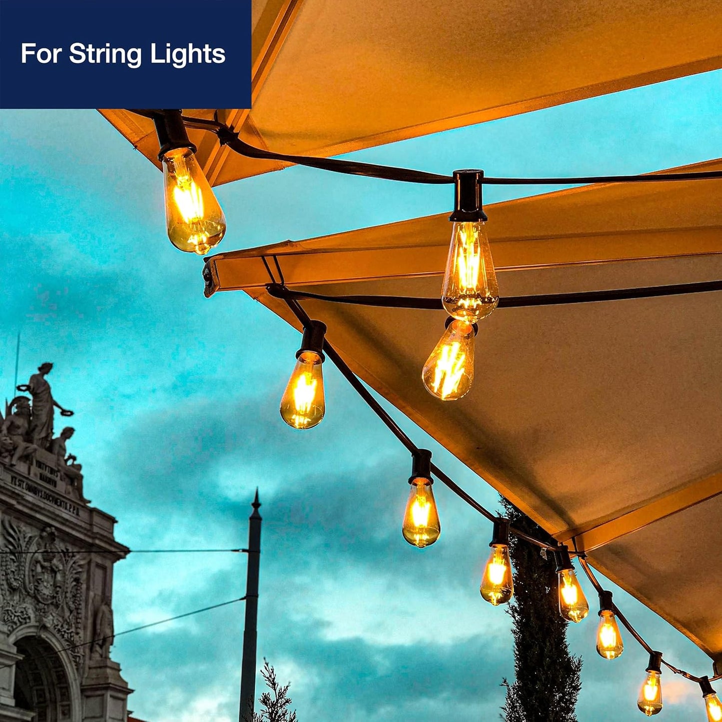 ST19 LED Edison Bulbs - 2200K Warm White, Amber Glass, 4W (40W Equivalent), Dimmable, CRI90+, 400LM, E26 Base, Energy-Efficient Vintage Light for Pendant Fixtures & Indoor Use - 4 Pack