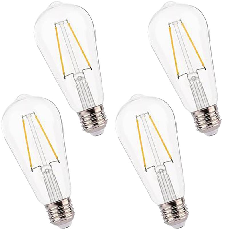 ST19 LED Edison Bulbs for String Lights - 2700K Soft White, 2W (25W Equivalent), 180LM, E26 Base, Non-Dimmable, Energy-Efficient Outdoor Lighting for Patio, Garden, Gazebos & Events - 4 Pack