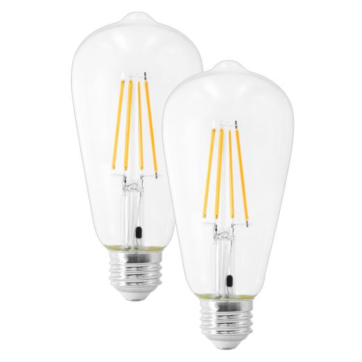 Dusk to Dawn Outdoor Sensor ST19 LED Light Bulb, 8W (100W Eqv.), 1400LM,Vintage Filament E26 Base, Auto On/Off Photocell Automatic for Energy-Efficient Outdoor Lighting, 5000K Soft White, 2Pack