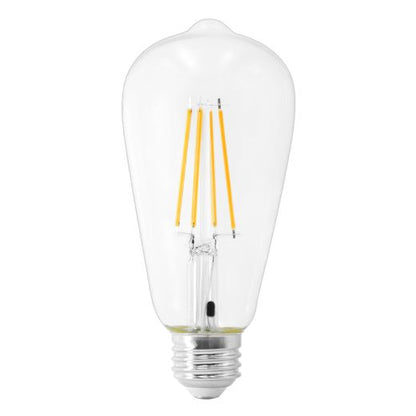 Dusk to Dawn Outdoor Sensor ST19 LED Light Bulb, 8W (100W Eqv.), 1400LM,Vintage Filament E26 Base, Auto On/Off Photocell Automatic for Energy-Efficient Outdoor Lighting, 2700K Warm White, 2Pack