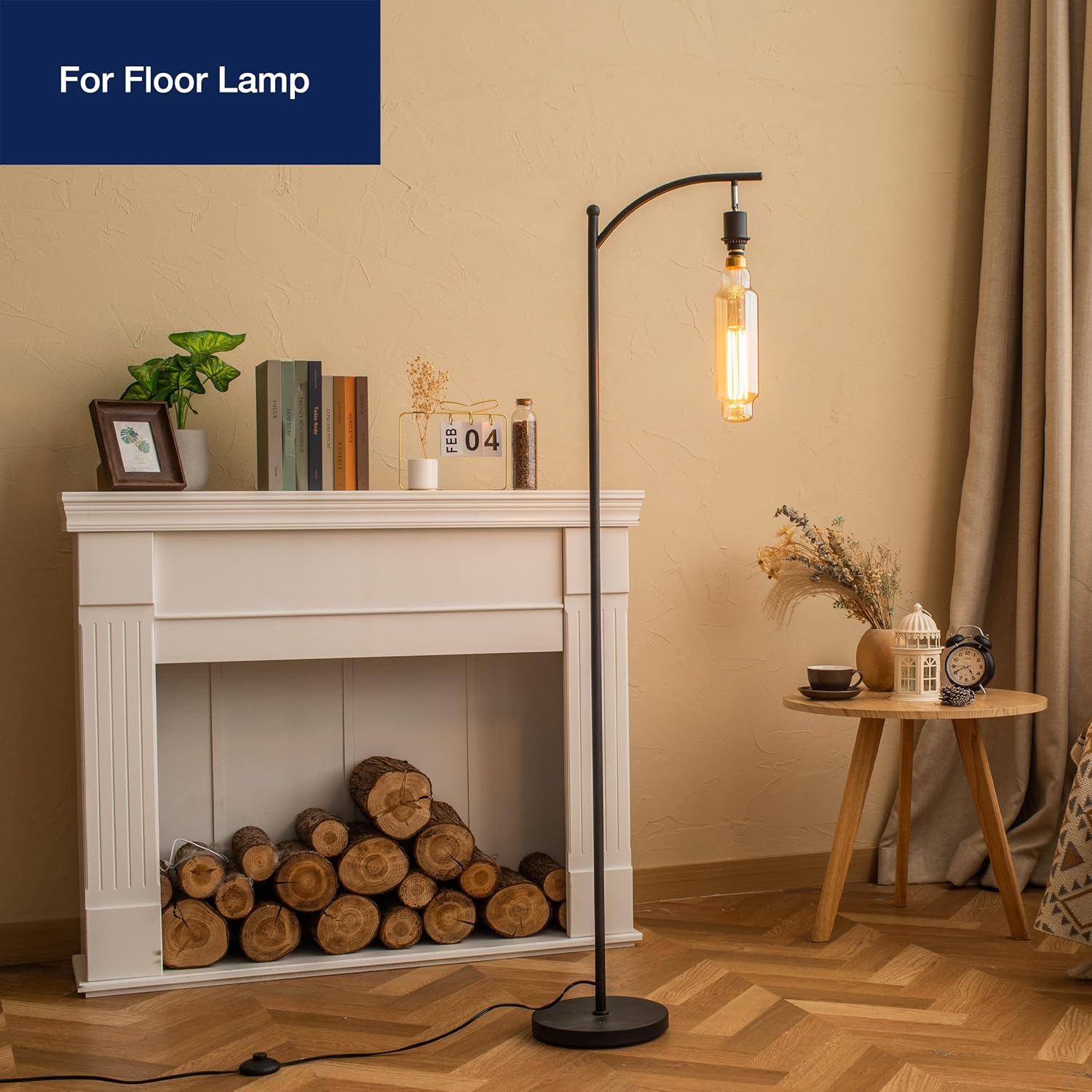 Vintage Large LED Edison Bulbs 40W Equivalent, Decorative Dimmable Tube LED Bulbs with Amber Glass, 2000K Warm White, E26 Base, 7W 400LM, 82 High CRI, TT80/T24