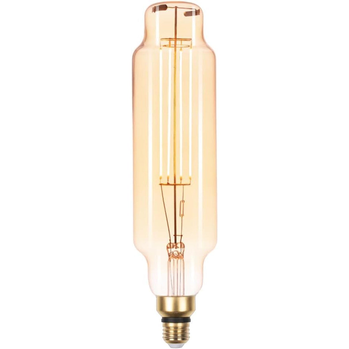 Vintage Large LED Edison Bulbs 40W Equivalent, Decorative Dimmable Tube LED Bulbs with Amber Glass, 2000K Warm White, E26 Base, 7W 400LM, 82 High CRI, TT80/T24