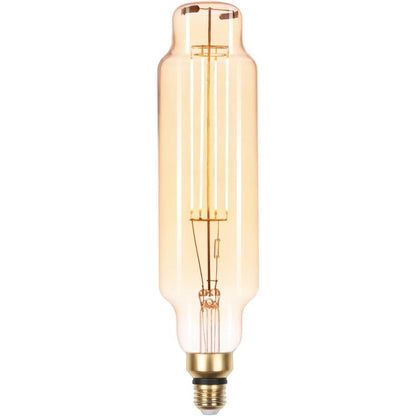 Vintage Large LED Edison Bulbs 40W Equivalent, Decorative Dimmable Tube LED Bulbs with Amber Glass, 2000K Warm White, E26 Base, 7W 400LM, 82 High CRI, TT80/T24
