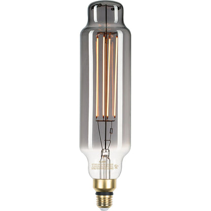 Vintage Large LED Edison Bulbs 25W Equivalent, Decorative Dimmable Tube LED Bulbs with Smoke Glass, 1800K Warm White, E26 Base, 7W 200LM, 82 High CRI, TT80/T24