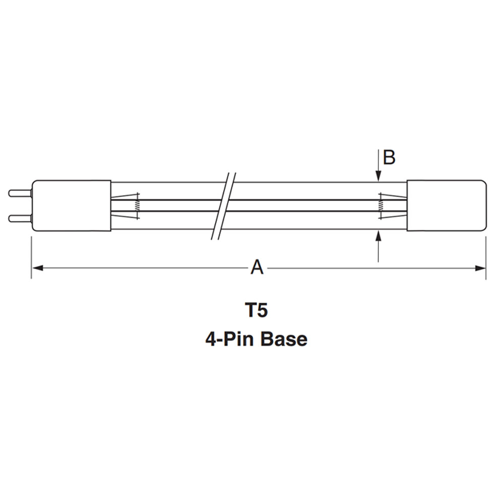 Ushio America GPH36T5L/4P 3000343 Low Pressure Mercury Arc UV Lamp, T5 39W, 4-Pin Base, 846.0mm, 253.7nm UV-C