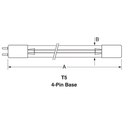Ushio America GPH36T5L/4P 3000343 Low Pressure Mercury Arc UV Lamp, T5 39W, 4-Pin Base, 846.0mm, 253.7nm UV-C