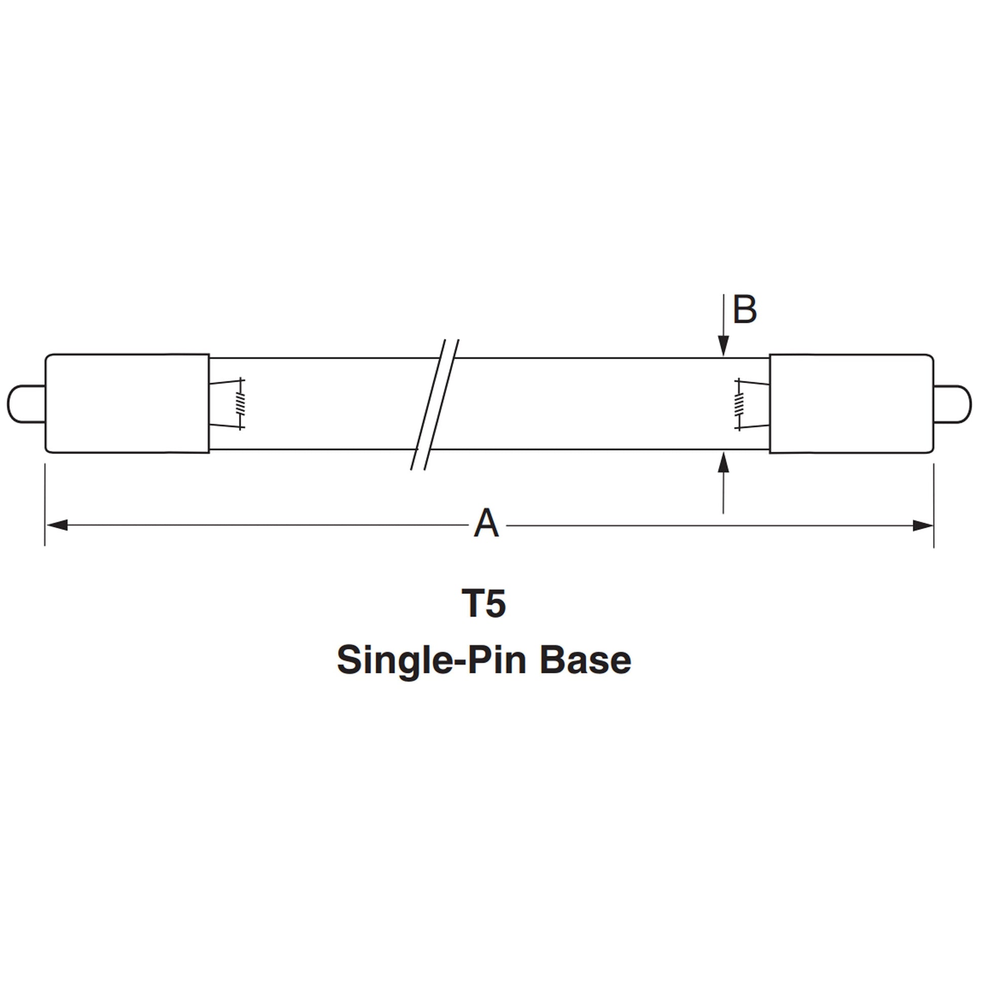 Ushio America G10T5L 3000338 Low Pressure Mercury Arc UV Lamp, T5 16W, Single Pin Base, 357.0mm, 253.7nm UV-C