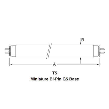 Ushio America G6T5 3000015 Low Pressure Mercury Arc UV Lamp, T5 6W, G5 Base, 210.5mm, 253.7nm UV-C