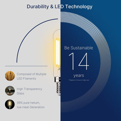 60W Equivalent Candelabra LED Bulbs - Dimmable T6/T25 LED Light Bulbs, 2700K Soft White, 5.5W (550LM), E12 Base, CRI90, Energy-Efficient Lighting for Chandeliers & Indoor Fixtures - 6 Pack