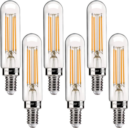 60W Equivalent Candelabra LED Bulbs - Dimmable T6/T25 LED Light Bulbs, 2700K Soft White, 5.5W (550LM), E12 Base, CRI90, Energy-Efficient Lighting for Chandeliers & Indoor Fixtures - 6 Pack